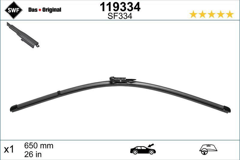 SWF DAS ORIGINAL 116334 Tergicristalli Pezzo, anteriore